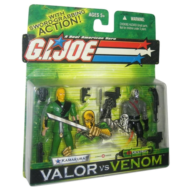 2003 Gi Joe Valor vs Venom 2 Pack MOC 3.75" Kamakura vs Destro Figure Hasbro